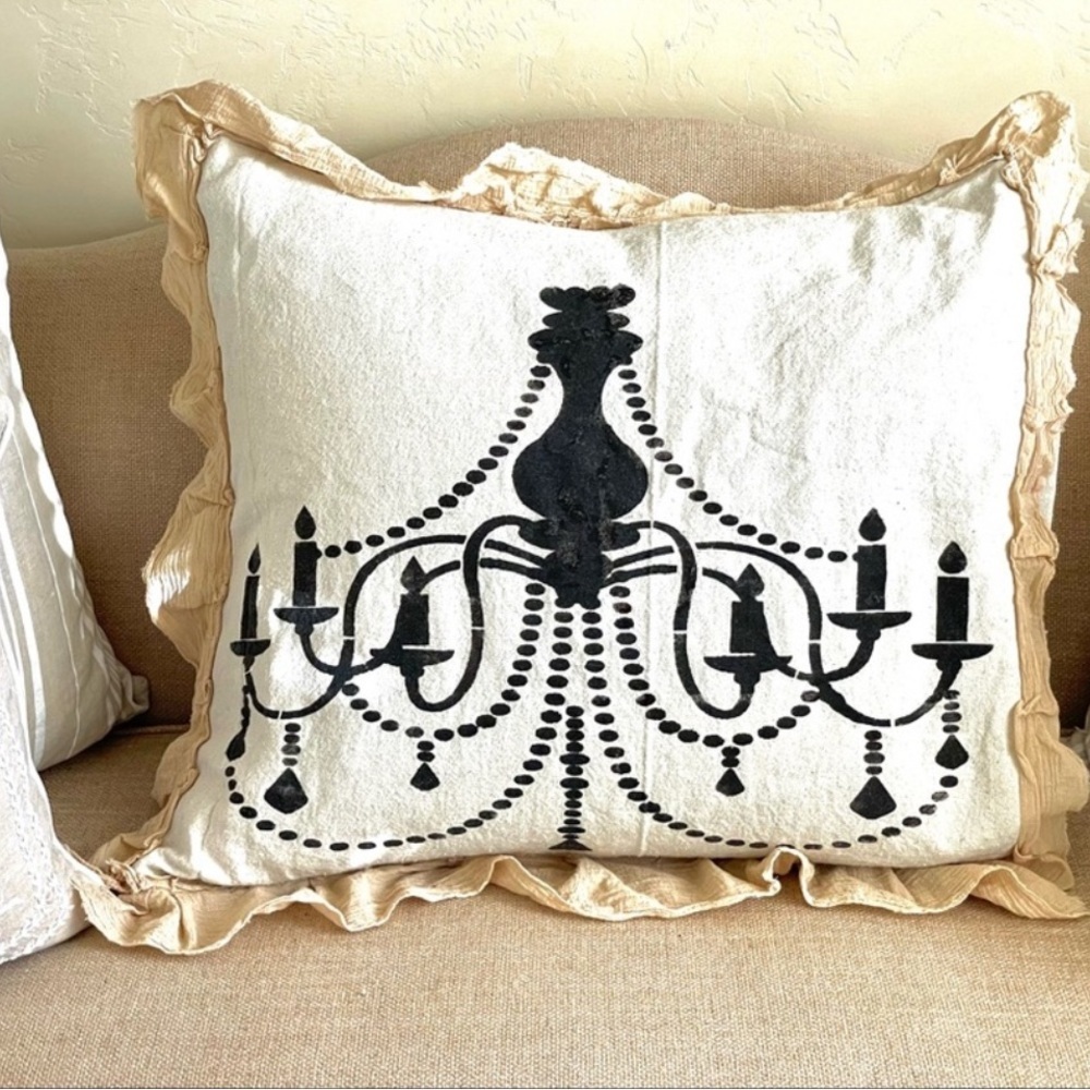 Large Ruffled Chandelier Pillow - Picture 9 of 9